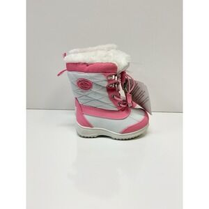 NWT Totes Girls Snow Boots - Pink and White - Size 6
